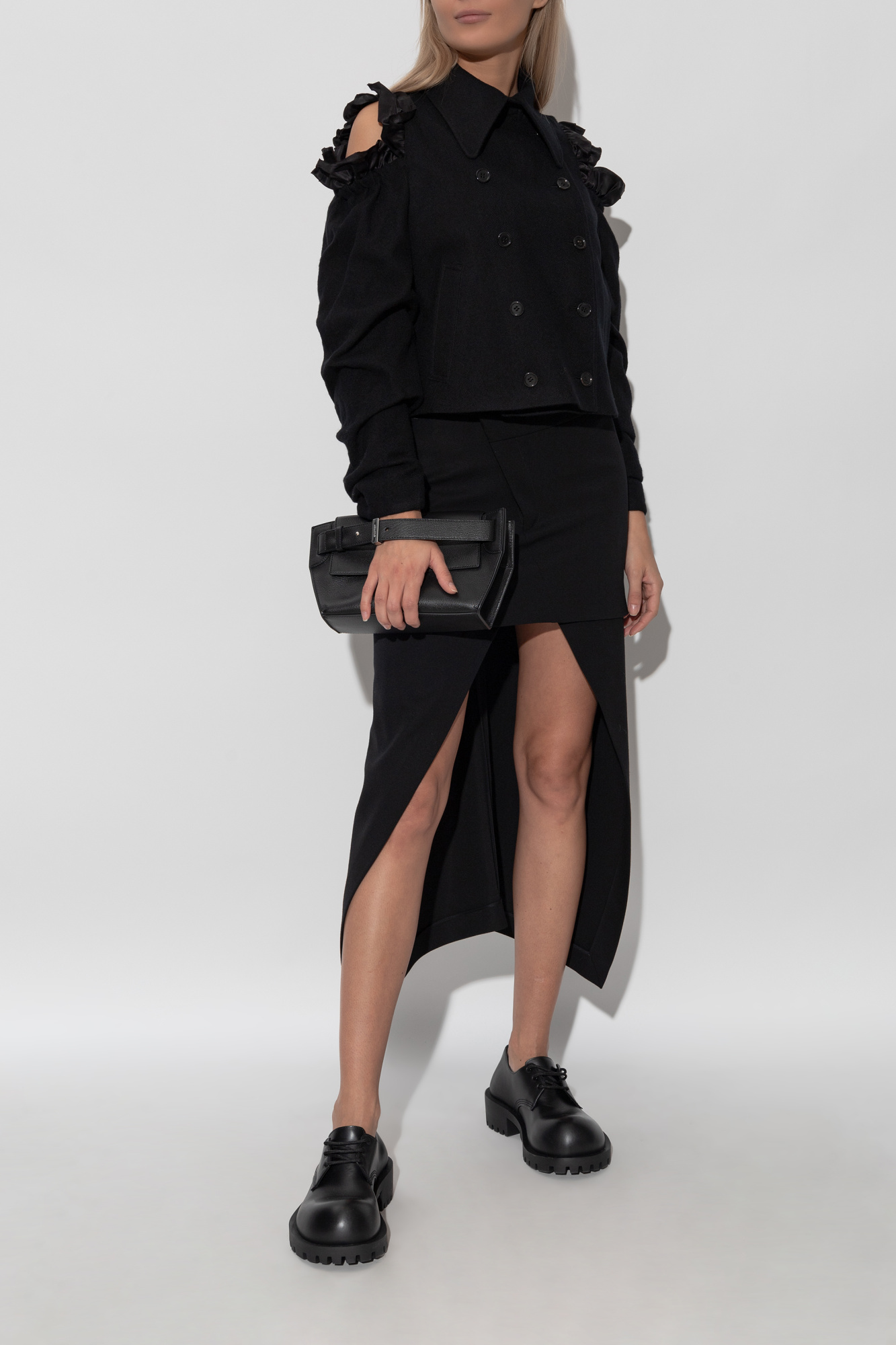 Black Double-breasted jacket with slits Comme des Garçons